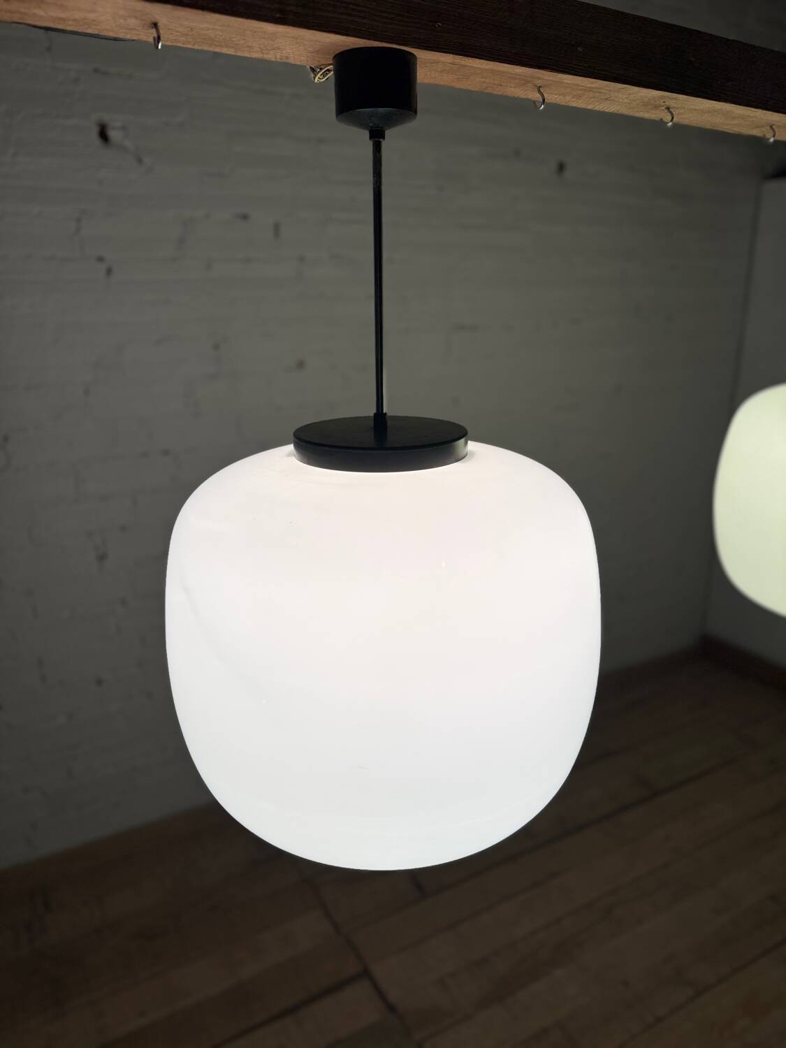 Pair of huge 1970 pendant lights