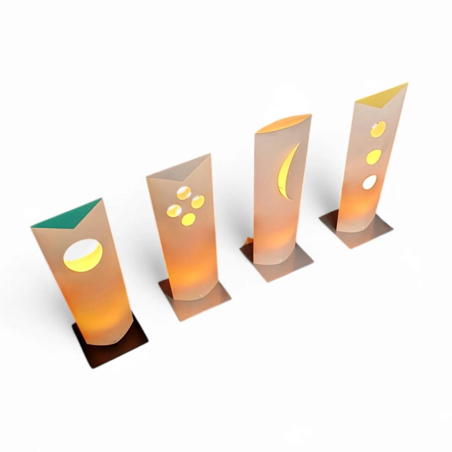 4 x Danish Bala Bonbori table lamp / Design Zentrum Nordrhein Westfalen / Incredible rare. Paper lampshade. 52 cm x 18 cm