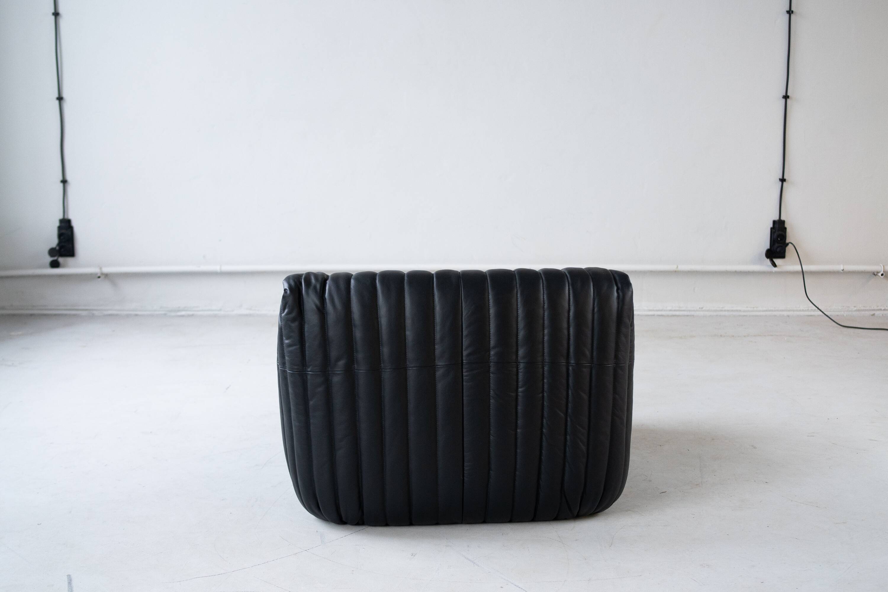 Canapé Sandra en Cuir Noir par Annie Hieronimus pour Ligne Roset, 1973, Set de 6