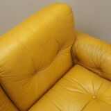 Yellow leather sofa, Italian design, 1960s, manufacturer: B&B Italia, desig
