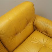 Yellow leather sofa, Italian design, 1960s, manufacturer: B&B Italia, design.
