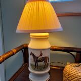 Ceramic horse riding lamp