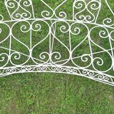 Rounded garden bench iron forge white color