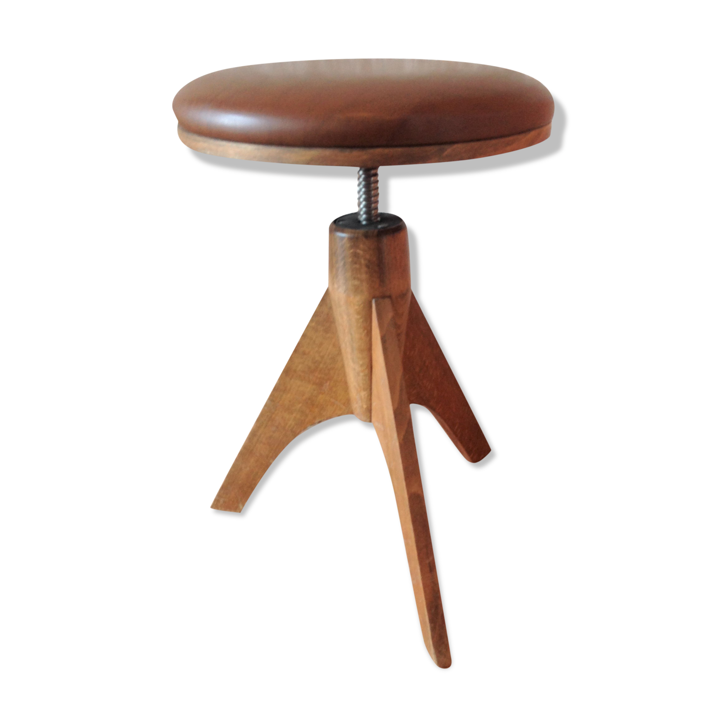 Vintage tripod foot piano stool 60s-70s