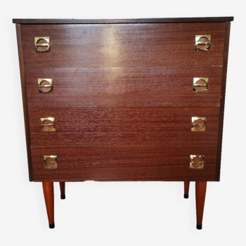 Chest of drawers with spindle legs