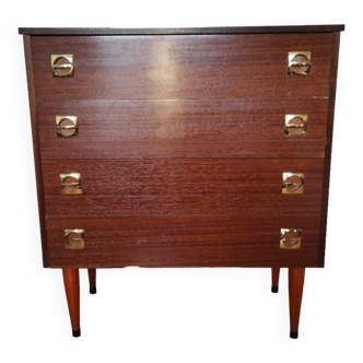 Chest of drawers with spindle legs