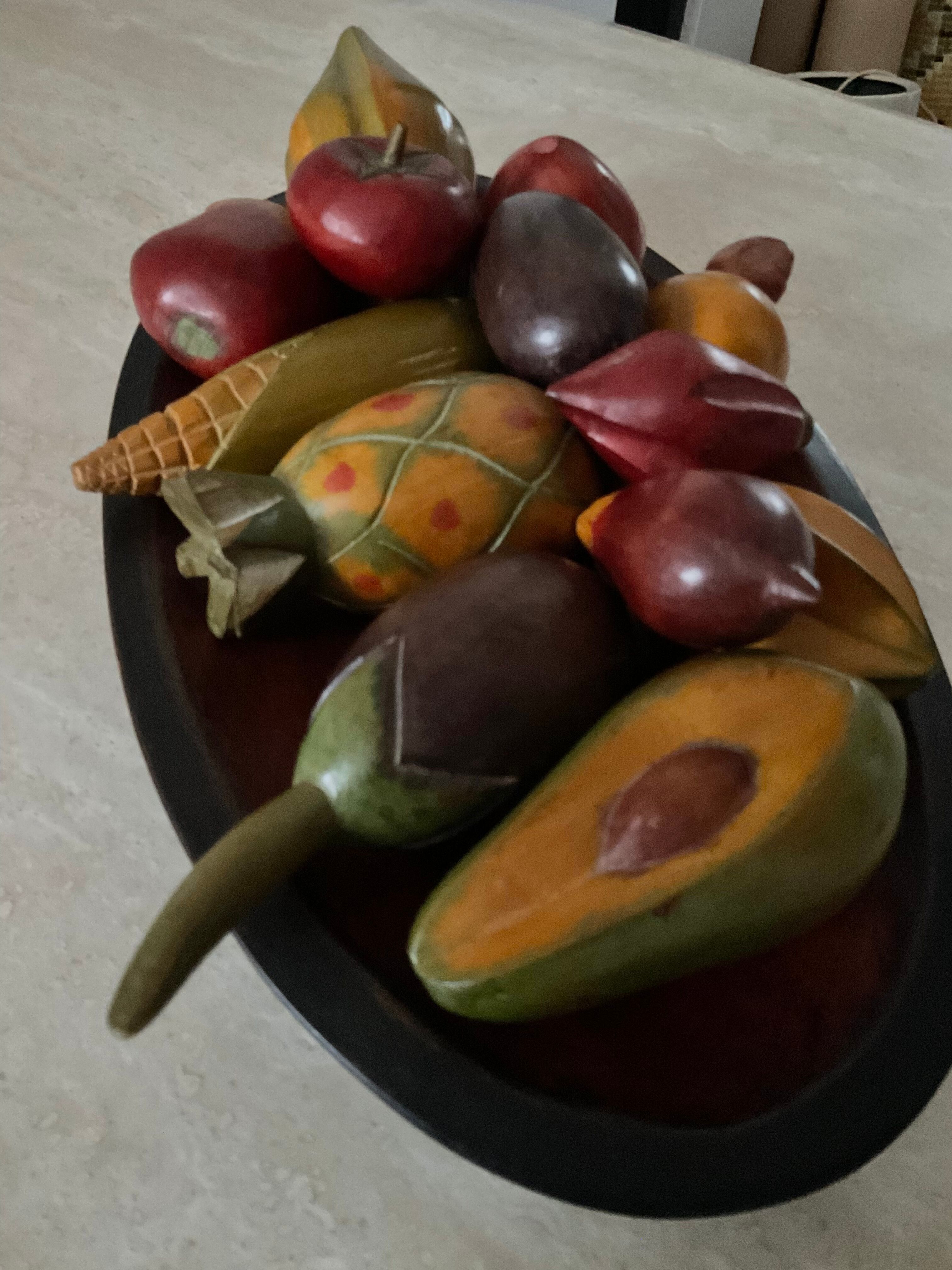 Vintage wooden fruit platter