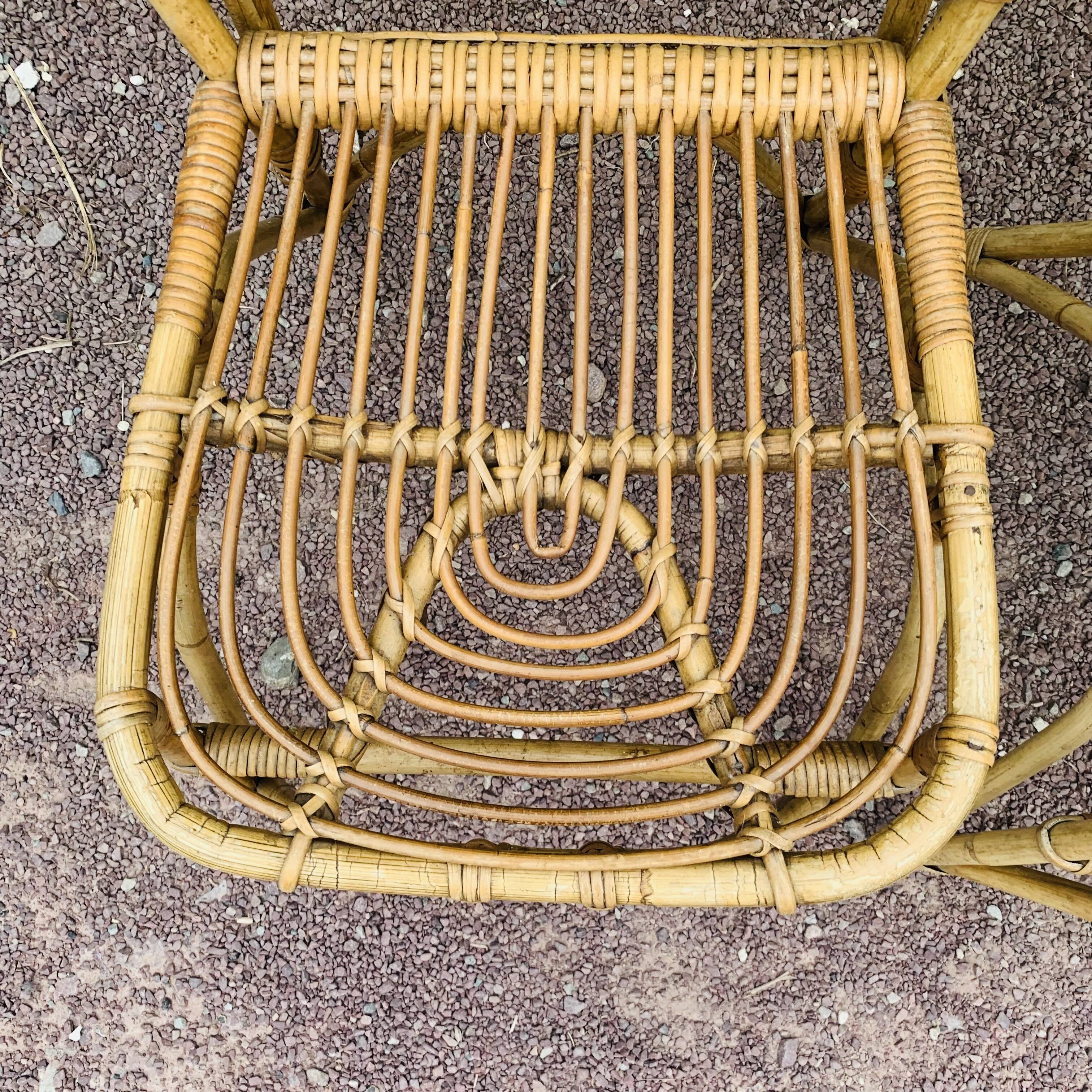 Paire de chaises en rotin Van Rohe