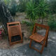 Chaises pliantes bois et cannage