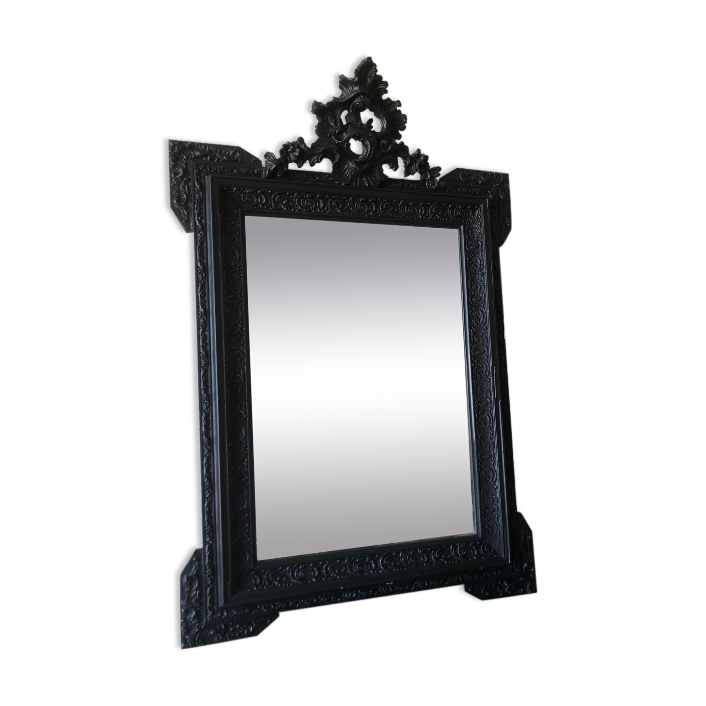 Old black patina mirror  65x96cm