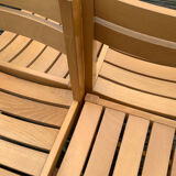 Solid beech chairs by André Sornay