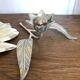 Vintage silver metal flower ashtray