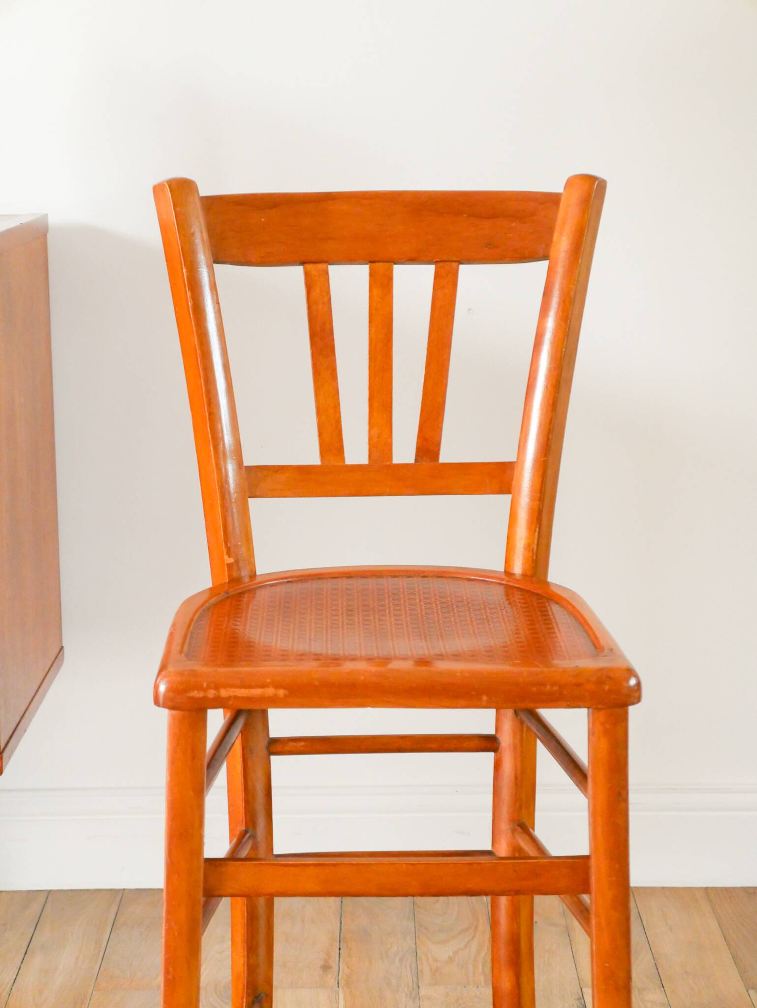 Set of 4 Luterma bistro chairs, cane effect, 1950