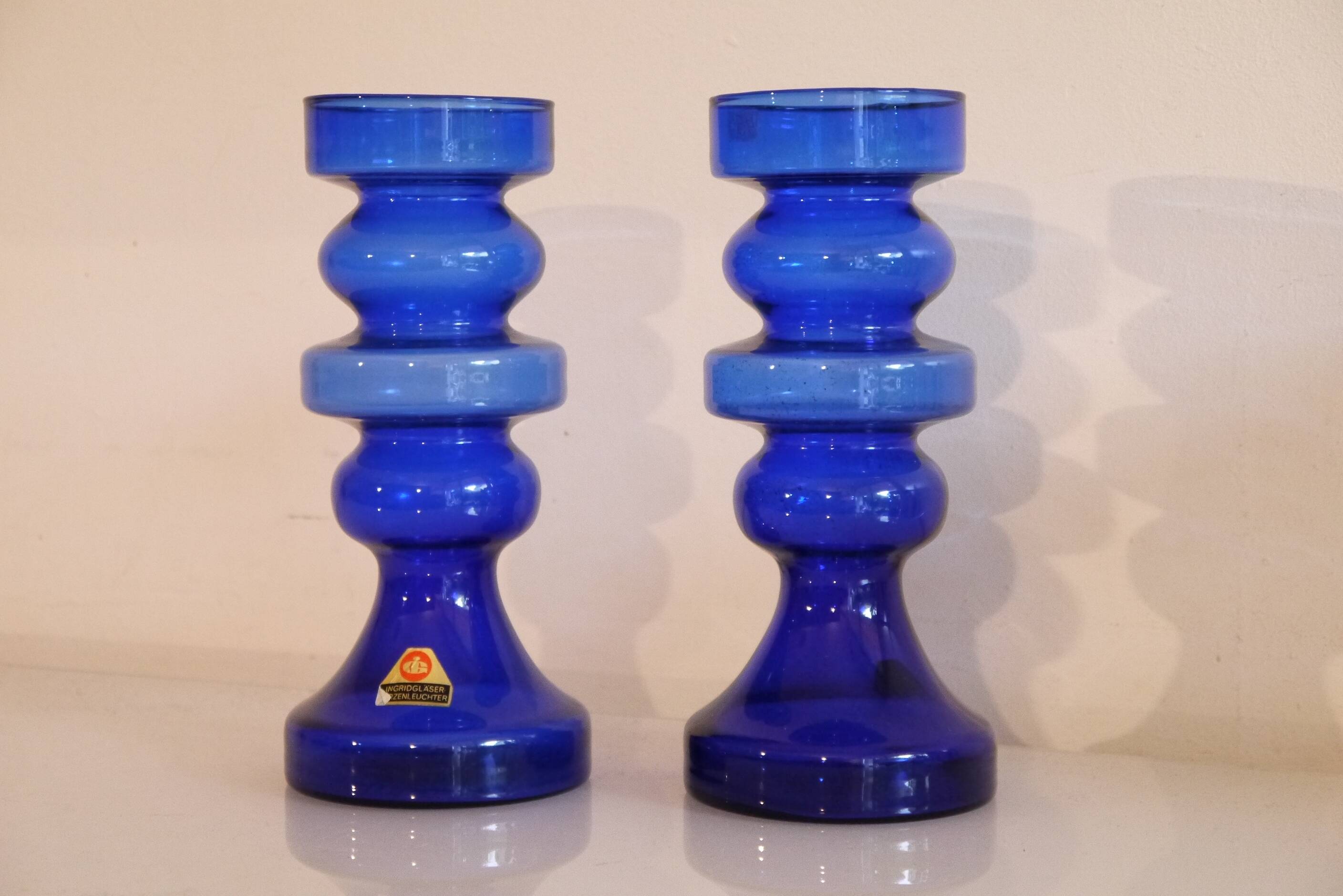 Paire de vases en verre pour Ingrid Glaser 1970