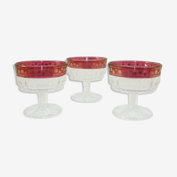 Lot 3 coupes en verre vintage des années 50