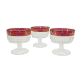 Lot of 3 vintage glass cups from the 50s
