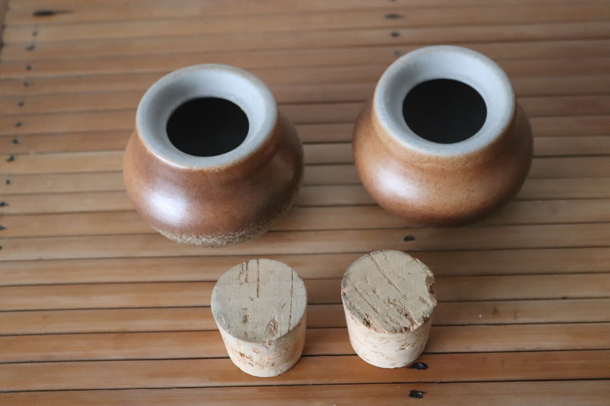 Vintage sandstone salt and pepper shaker