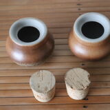 Vintage sandstone salt and pepper shaker