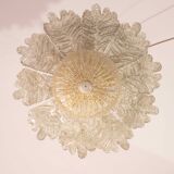 Plafonnier en verre de Murano ambré, Italie années 1970