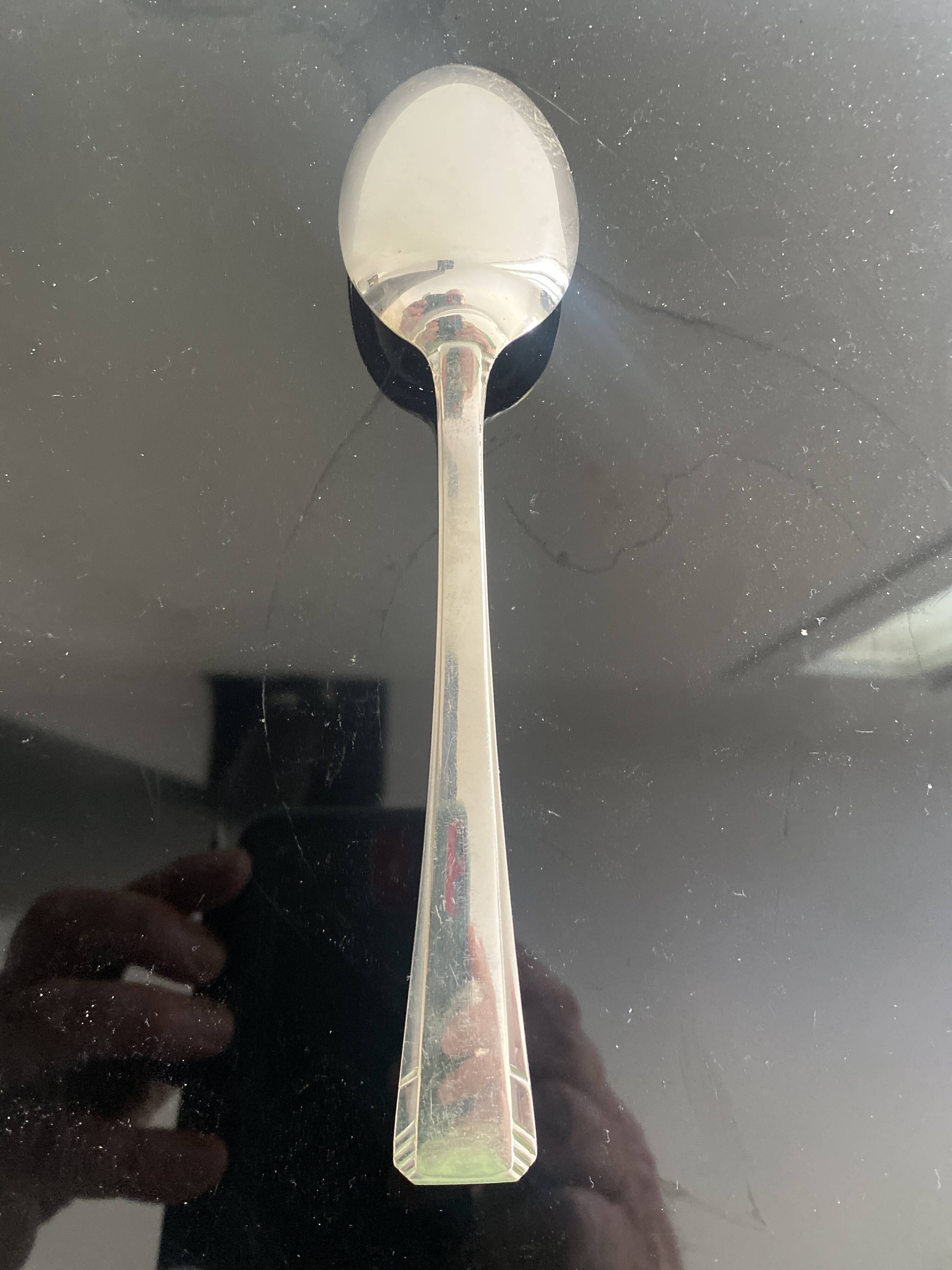 12 large silver-plated metal spoons Ercuis