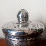Vintage candy dish in reverse-painted glass