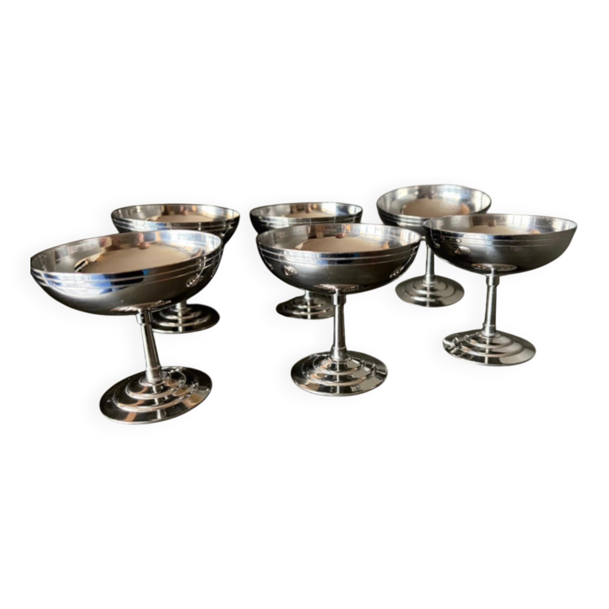 Coupes à desserts vintage Inox-Lot de 10