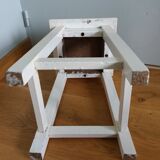 Square workshop stool painted white