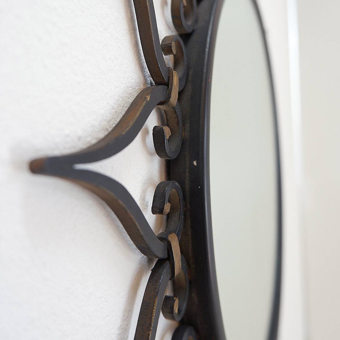 Vintage Black metal sun mirror