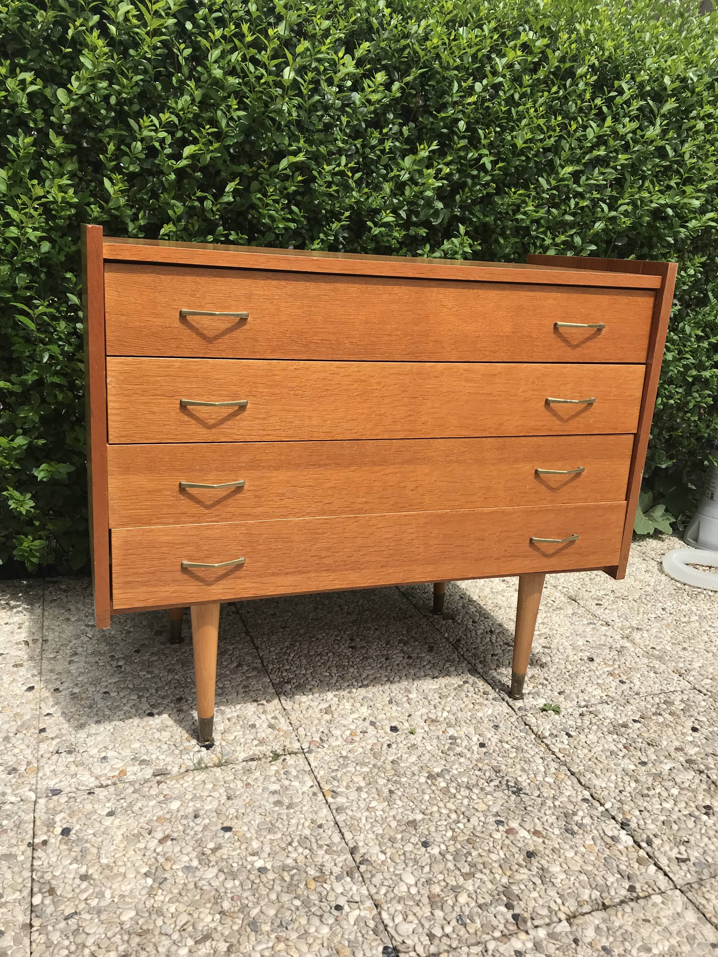 Vintage chest of drawers spindle feet