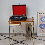 Side table for storing vinyl records