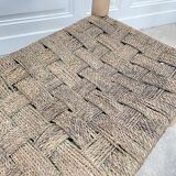 1950s bench in woven rope
