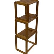 Vintage set of three pine side tables nesting tables nest of tables 1970s