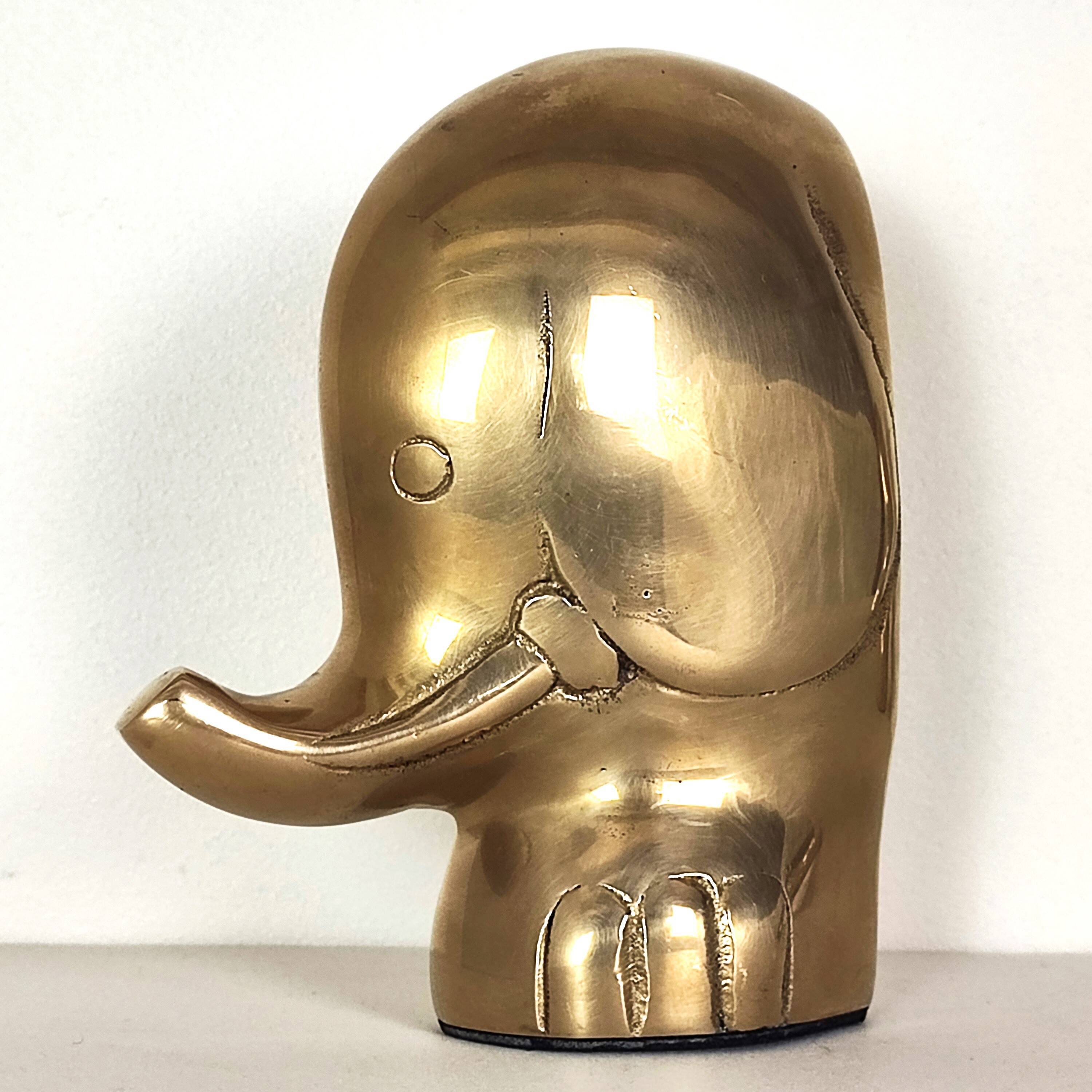 Brass “elephants” bookends