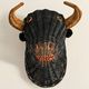 Rare polychrome wicker bull's head trophy, circa 1950.