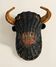 Rare polychrome wicker bull's head trophy, circa 1950.