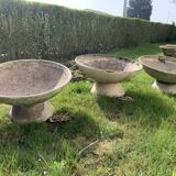 Set of three planters with reconstituted cement flower tray XX century