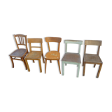 Set of 15 mismatched bistro chairs