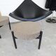 Danish mid century stools on a three-legged wooden frame