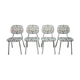 Series of four vintage italian chairs in chrome steel