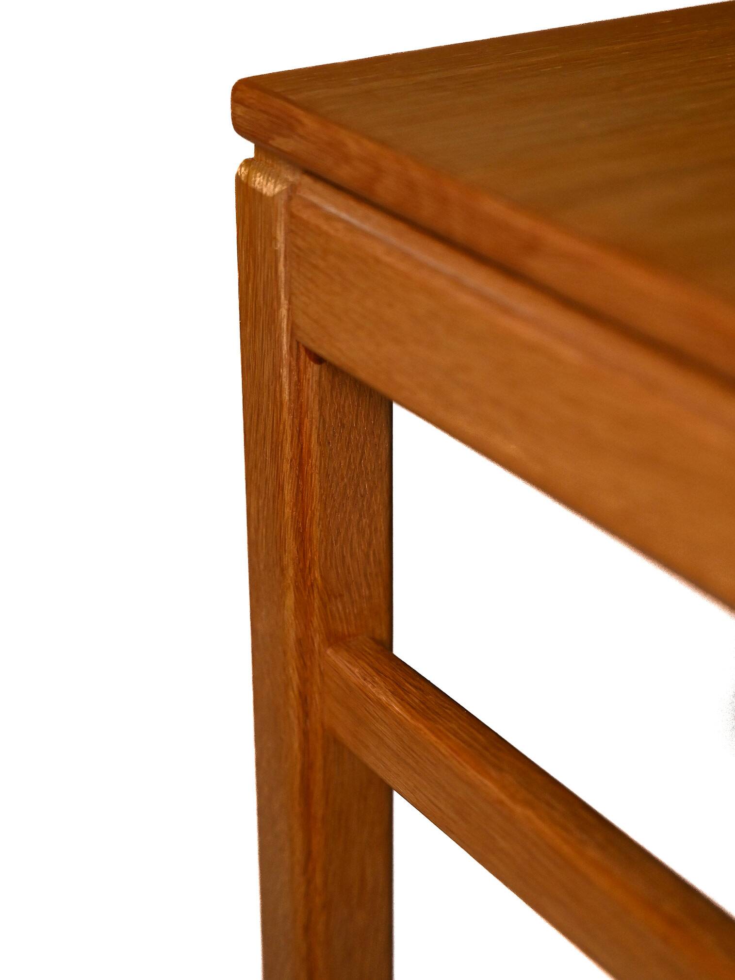 Scandinavian oak bench with drawer