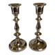 Pair of silver metal candlesticks