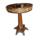 Sellette gueridon marqueterie et bronze pied central