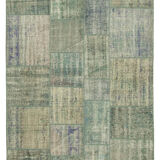 Tapis turc contemporain tissé à la main 175 cm x 242 cm tapis patchwork gris