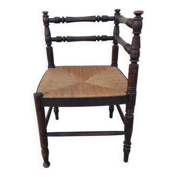 Vintage rattan corner chair