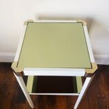 Side table green mirror trays