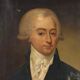 Old painting of a male portrait in oil on canvas from the 18th-19th century.