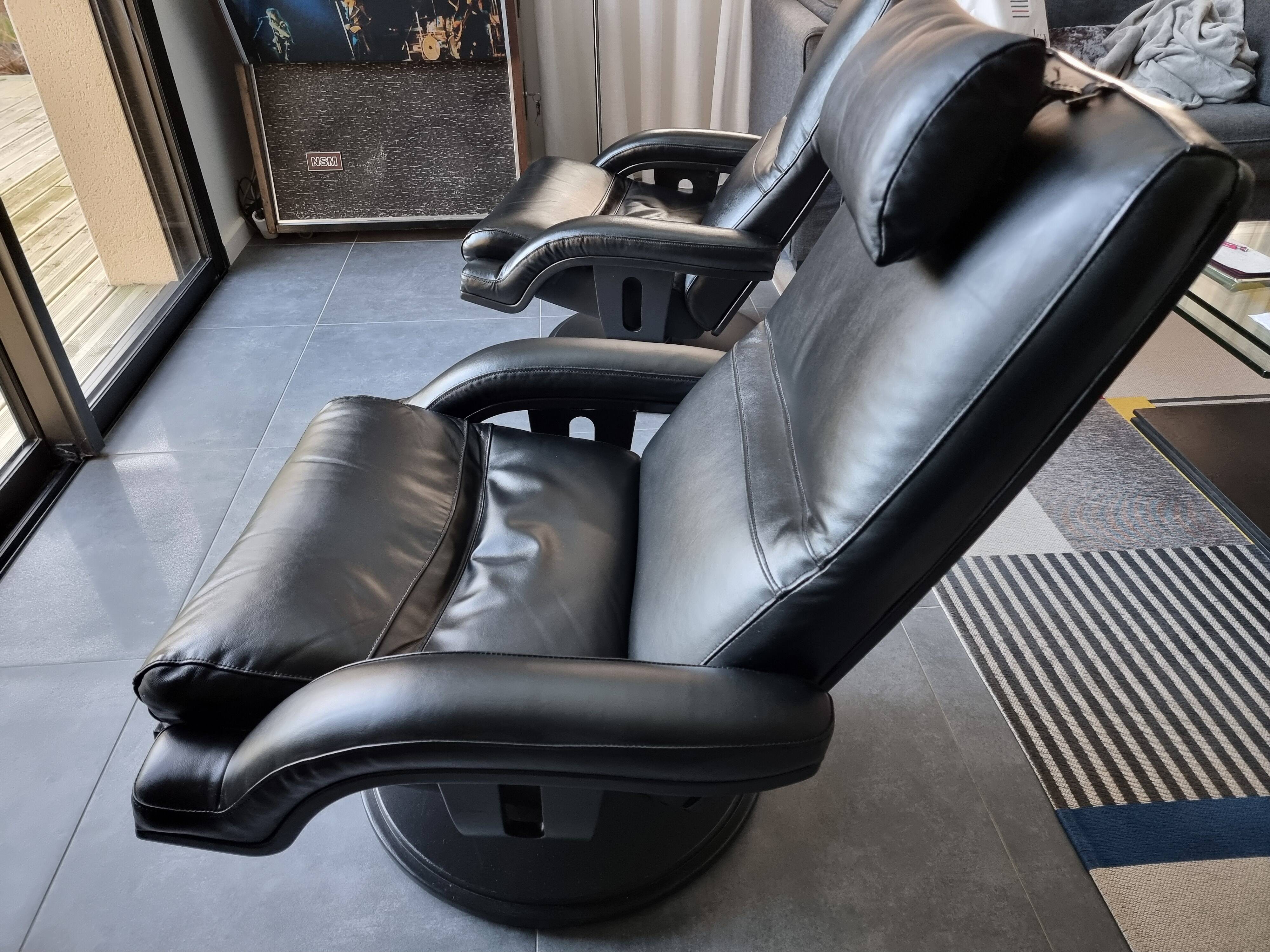 2 leather armchairs from Roche Bobois