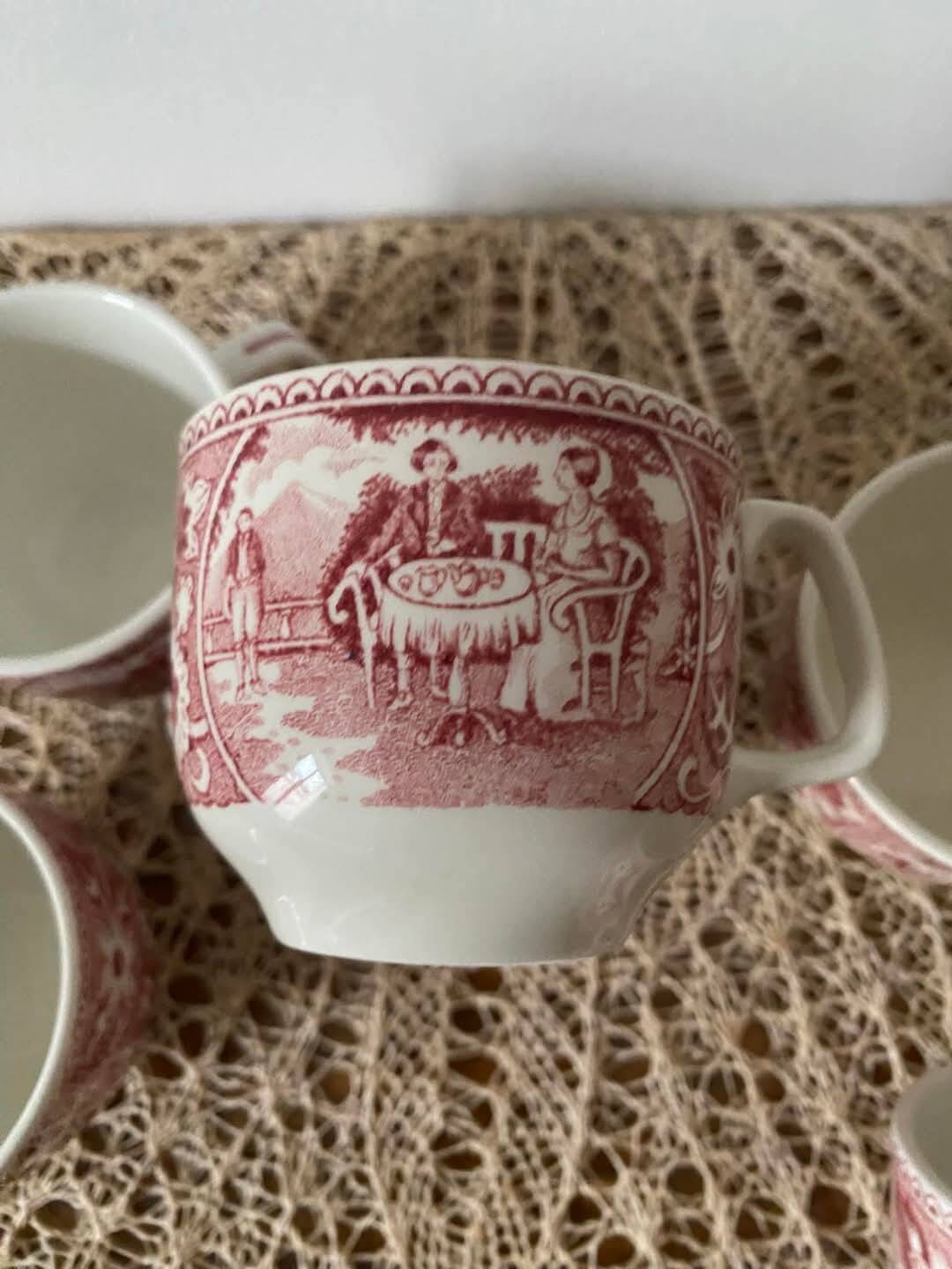 6 porcelain cups stamped BOCH Belgium