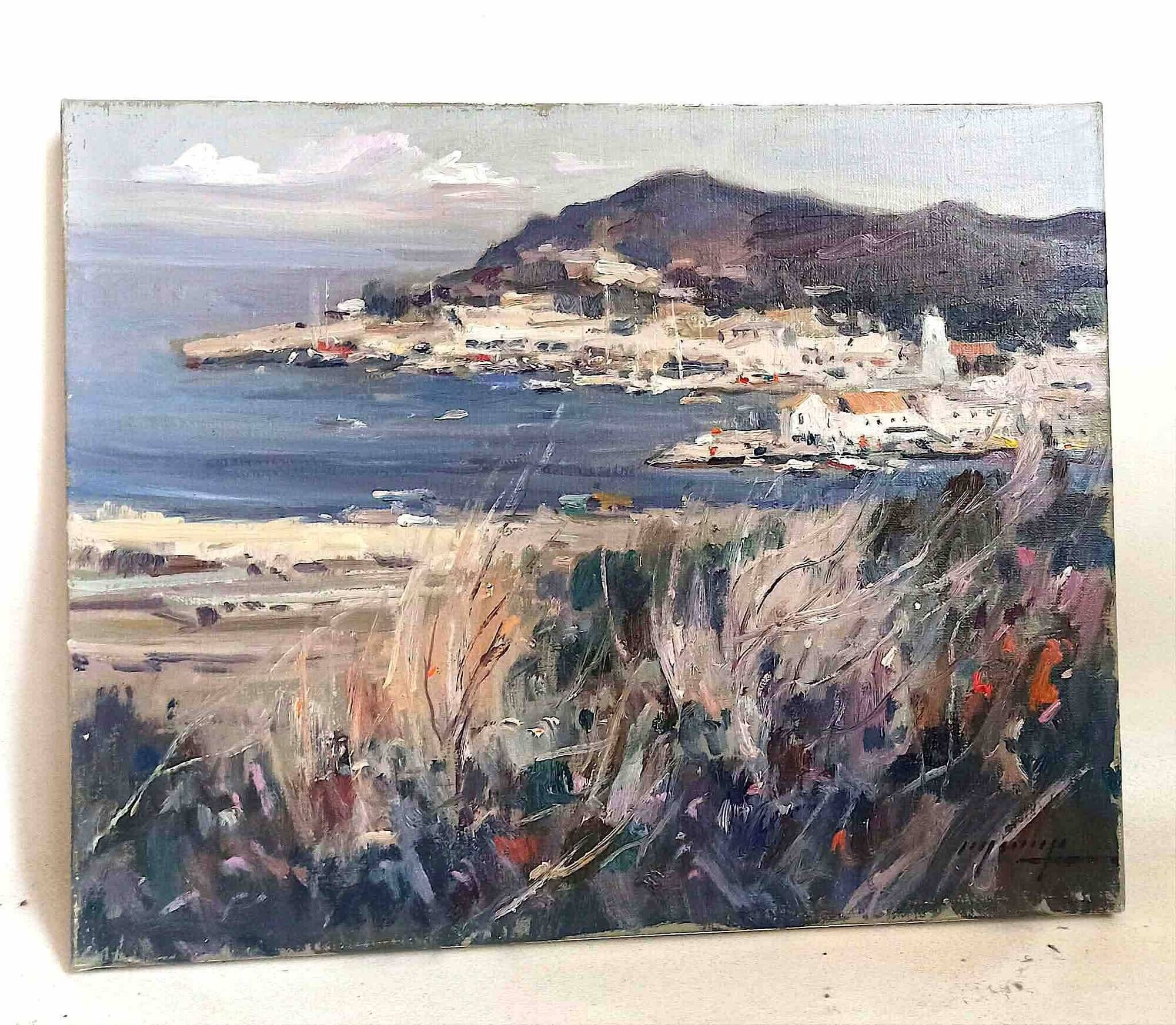 Coastal marine landscape Oil on canvas by Jaume Mariné I Albamonte
