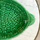 large bowl / dish in green Digoin slip, bamboo style, 50s-60s